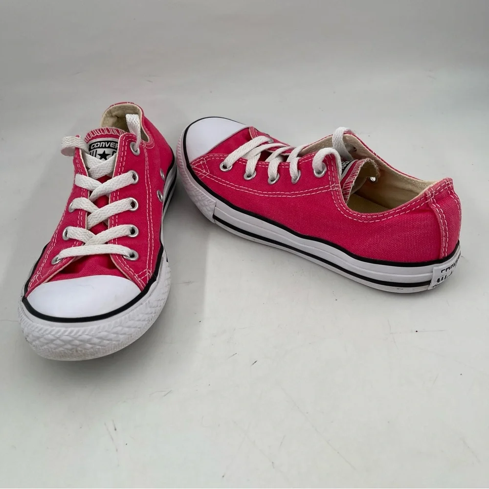 Converse Girls Chuck Taylor AS -SZ 2Y- Pink Canvas Low Top Lace-up Sneaker Shoes